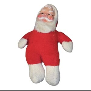 1960's Rubber Face Santa Plush Music Wind Up Doll